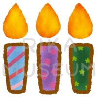 カラフルで可愛いキャンドルのイラスト