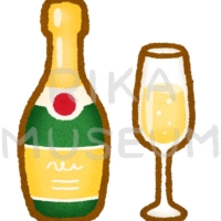 美味しそうなシャンパンのイラスト
