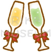 Christmas champagne 美味しそうなシャンパンのイラスト