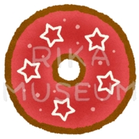 美味しそうなクリスマス風ドーナツのイラスト