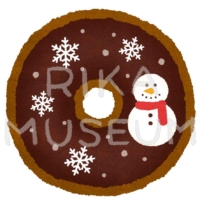 美味しそうなクリスマス風ドーナツのイラスト