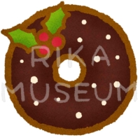 美味しそうなクリスマス風ドーナツのイラスト