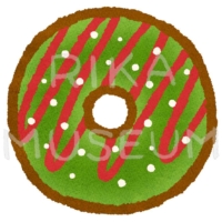 美味しそうなクリスマス風ドーナツのイラスト