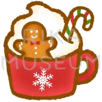 美味しそうなクリスマスラテのイラスト