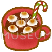 Marshmallow latte 美味しそうなマシュマロラテのイラスト