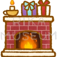 クリスマスの暖炉のイラスト