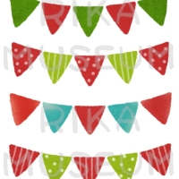 可愛いクリスマスガーランドのイラスト