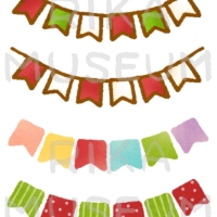 可愛いクリスマスガーランドのイラスト