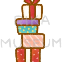 山積みされたクリスマスプレゼントのイラスト