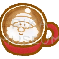 サンタクロースのラテアートのイラスト