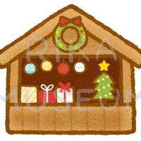 クリスマスマーケットの屋台のイラスト