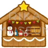クリスマスマーケットの屋台のイラスト