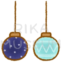 可愛いクリスマスオーナメントのイラスト