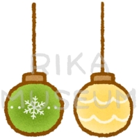 可愛いクリスマスオーナメントのイラスト
