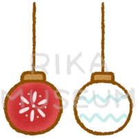 可愛いクリスマスオーナメントのイラスト