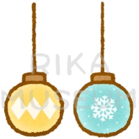可愛いクリスマスオーナメントのイラスト
