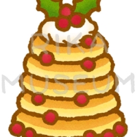 美味しそうなクリスマスパンケーキのイラスト