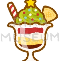 美味しそうなクリスマスパフェのイラスト