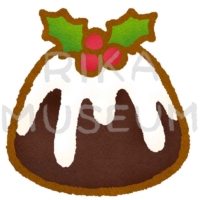 美味しそうなクリスマスプディングのイラスト
