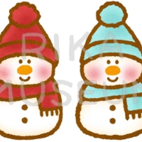 可愛い雪だるまのイラスト