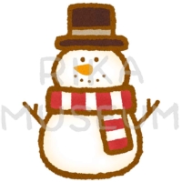 マフラーを巻いた可愛い雪だるまのイラスト