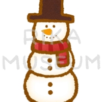 赤いマフラーを巻いた可愛い雪だるまのイラスト