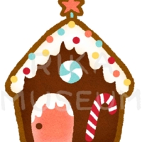 クリスマスのお菓子の家のイラスト