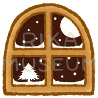 クリスマスの窓の外のイラスト