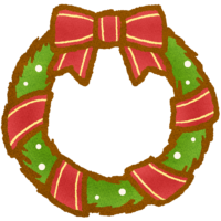 可愛いクリスマスリースのイラスト