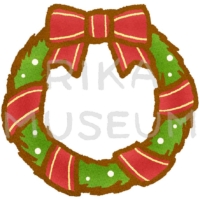 可愛いクリスマスリースのイラスト
