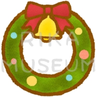 可愛いクリスマスリースのイラスト