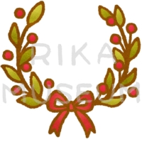 可愛いクリスマスリースのイラスト