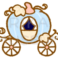 Pumpkin carriage 童話のシンデレラのかぼちゃの馬車のイラスト