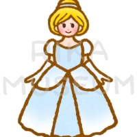 美しいドレスを着たシンデレラのイラスト