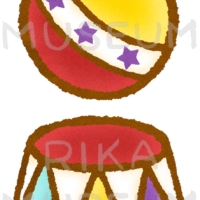 サーカスのボールと台のイラスト