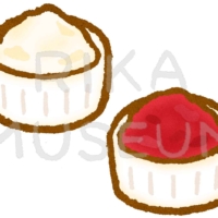 アフタヌーンティーのクロテッドクリームと苺ジャムのイラスト