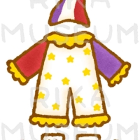 ピエロのコスチュームのイラスト