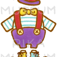 ピエロのコスチュームのイラスト