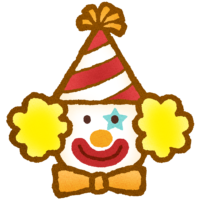 サーカスの可愛いピエロのイラスト