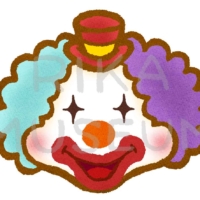 Cute clown's face 可愛いピエロの顔のイラスト