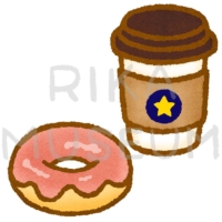 コーヒーとドーナツのイラスト
