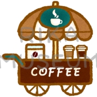 コーヒーを販売するカートのイラスト