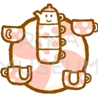 遊園地のコーヒーカップのイラスト