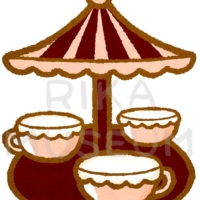 遊園地のコーヒーカップのイラスト
