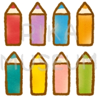 可愛い色鉛筆のイラスト