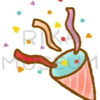 カラフルな誕生日クラッカーのイラスト