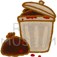 ゴミ袋とゴミバケツのイラスト