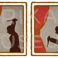 犯罪現場のシルエットのイラスト