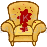 犯罪現場のソファのイラスト