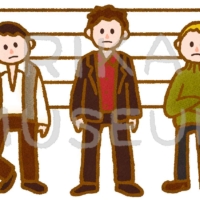 Police lineup / 面通し 容疑者の面通しのイラスト